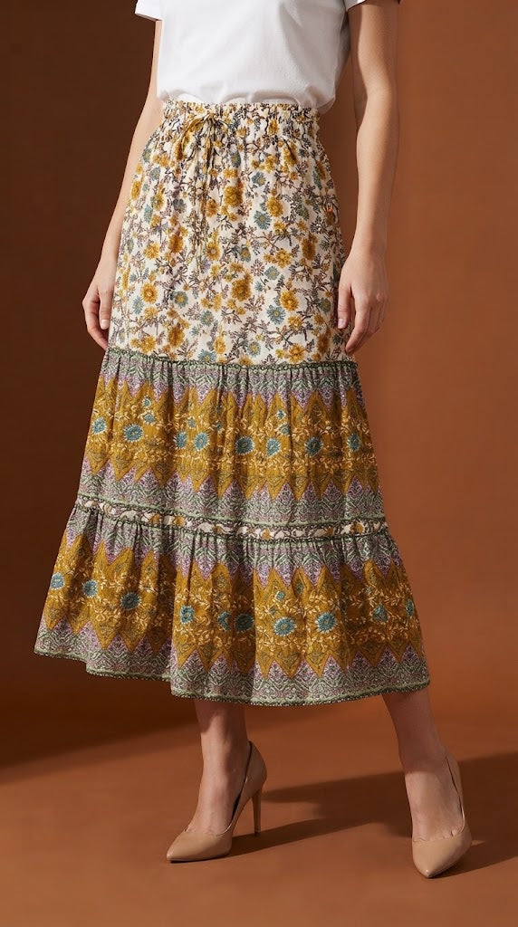 Falda Boho Estampada Multicolor / ANF04