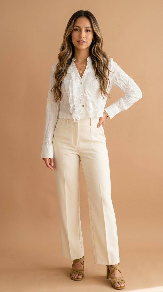 Blusa con Volantes y Encaje / ANB26040
