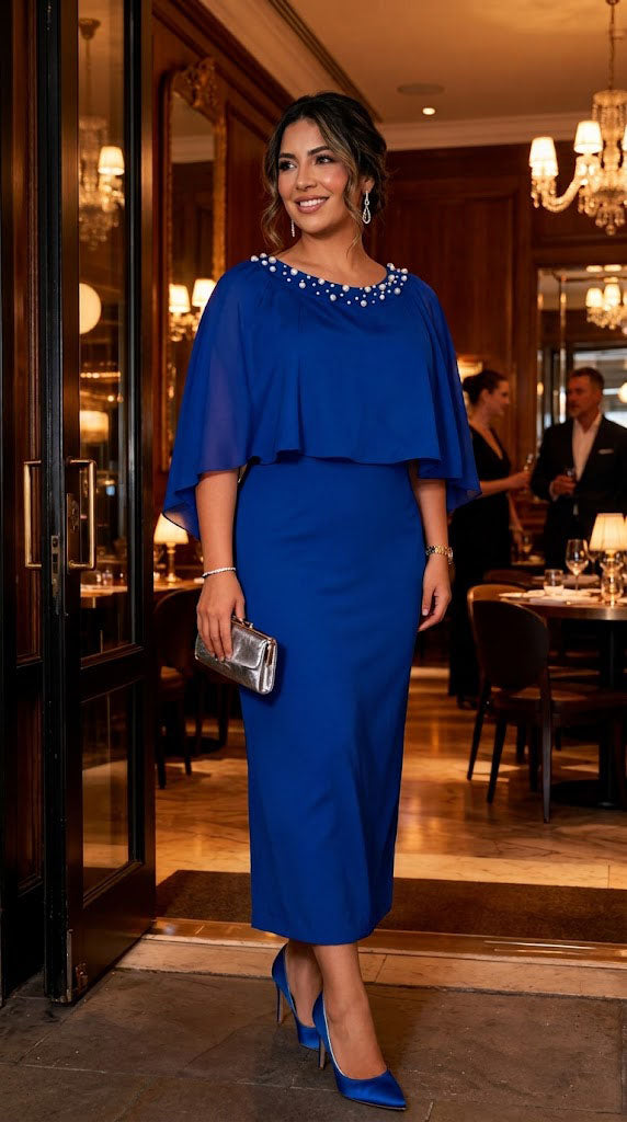 Vestido azul ajustado / AO78