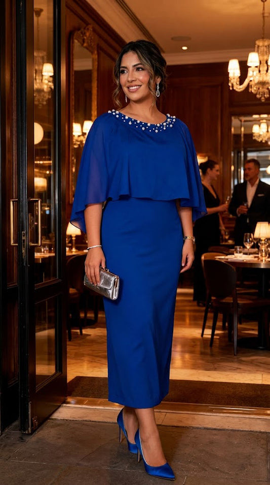 Vestido azul ajustado / AO78