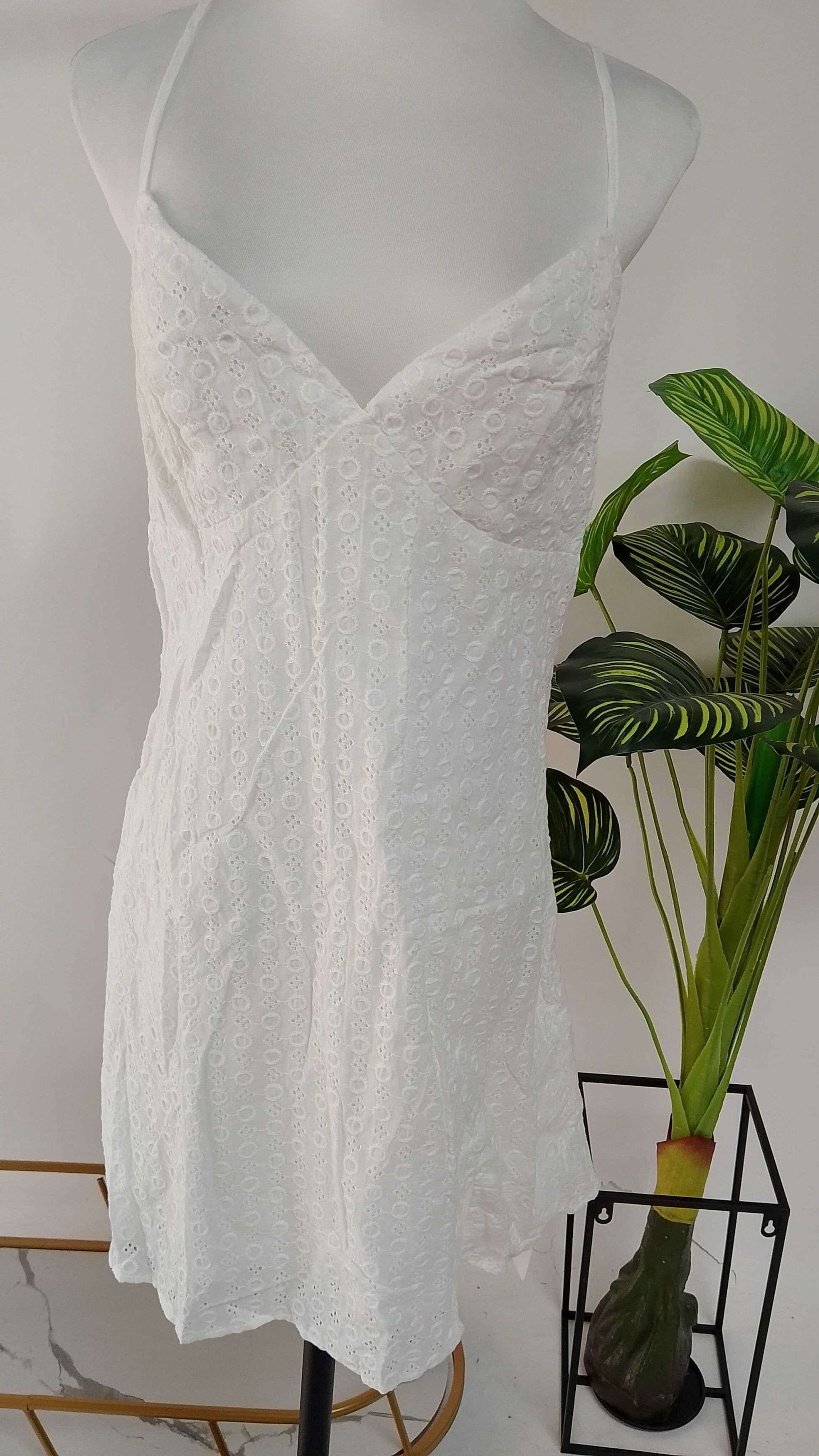 Vestido blanco simple de tirantes D&M / V384 image 6