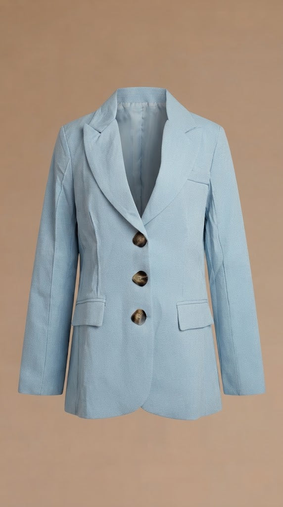 Blazer celeste con botones – ANBL2604