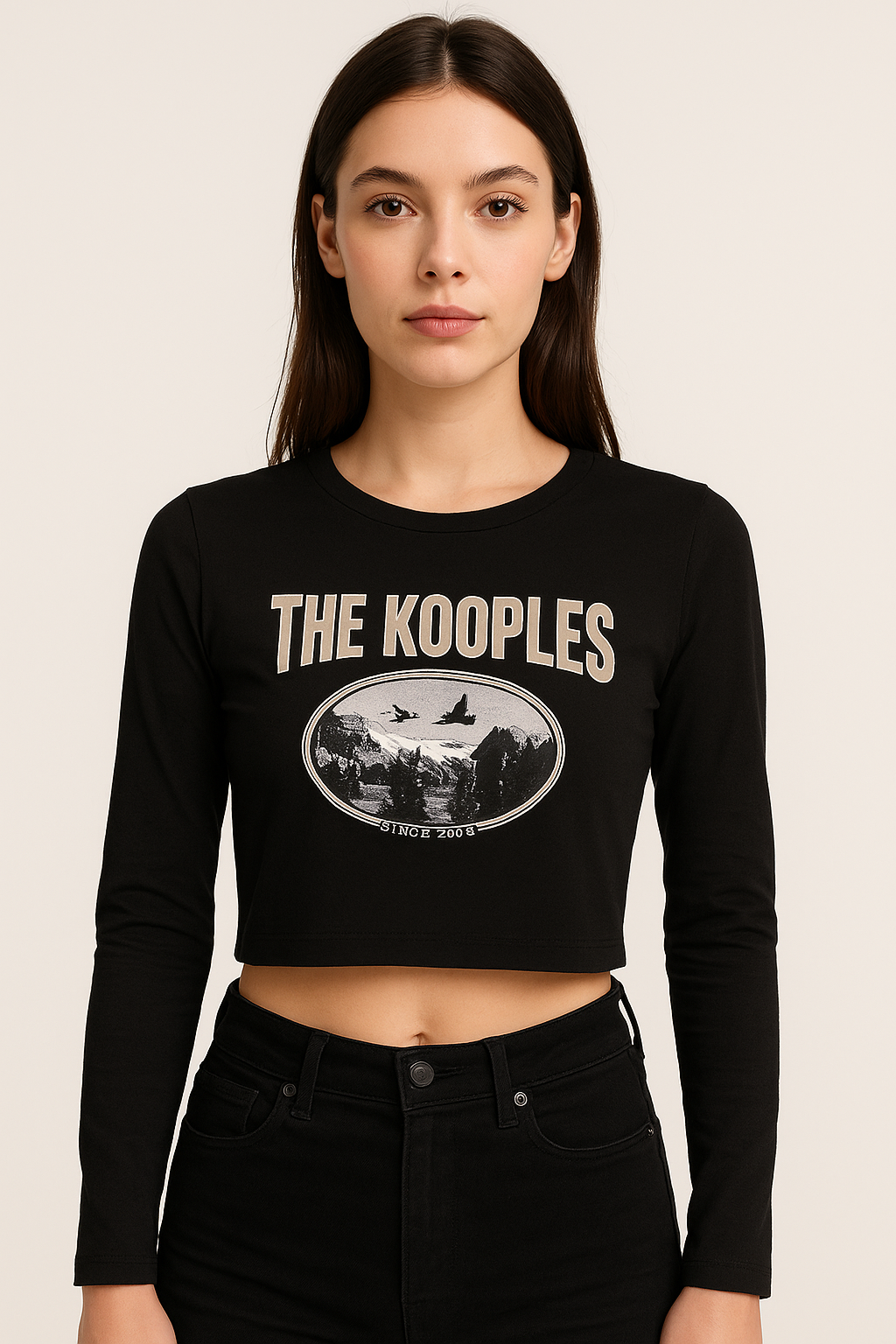 Camiseta negra con print "The Kooples", estilo urbano /P361 image 0