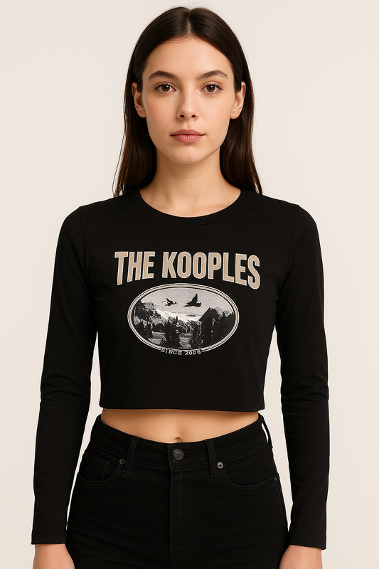 Camiseta negra con print "The Kooples", estilo urbano /P361 image 0