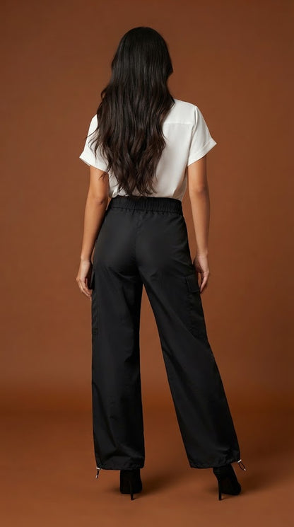 Pantalón negro relaxed fit / ANE1001-33