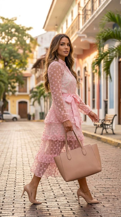 Vestido rosa peluche / AO192
