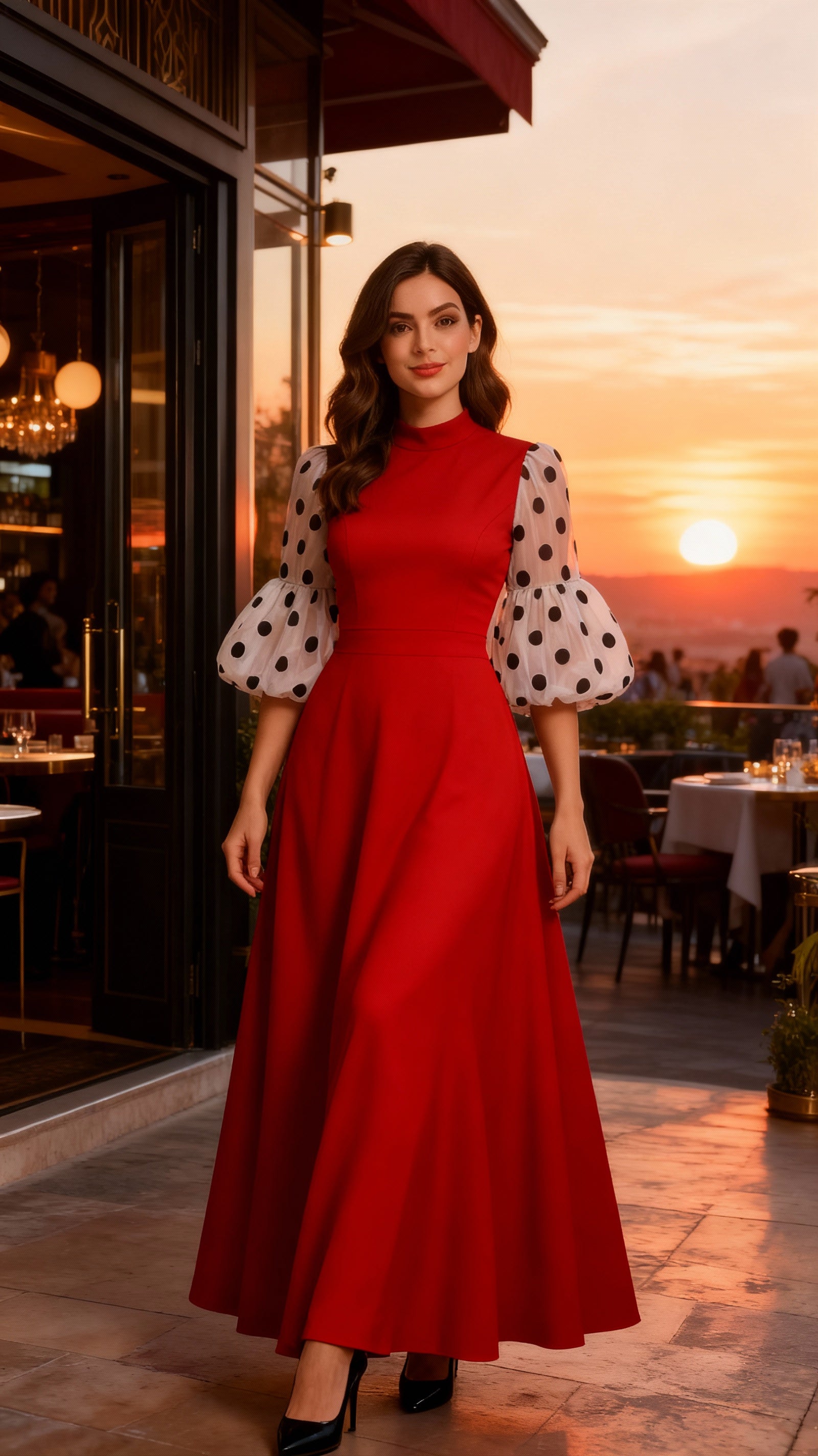 Vestido con mangas lunares / AO114 image 5