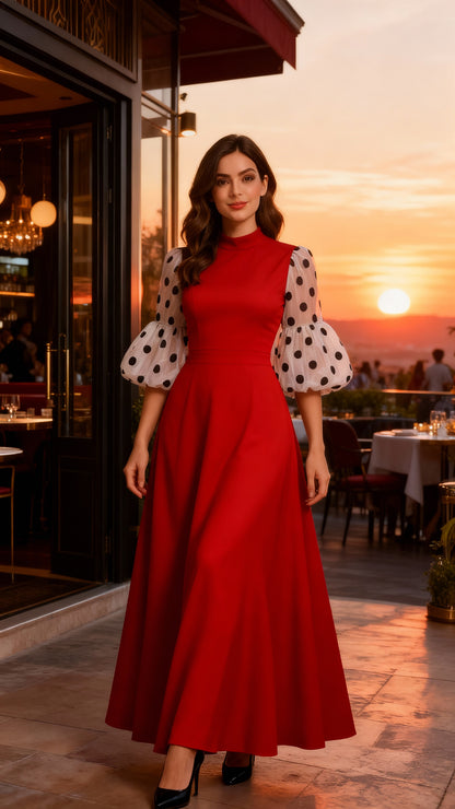 Vestido con mangas lunares / AO114 image 5