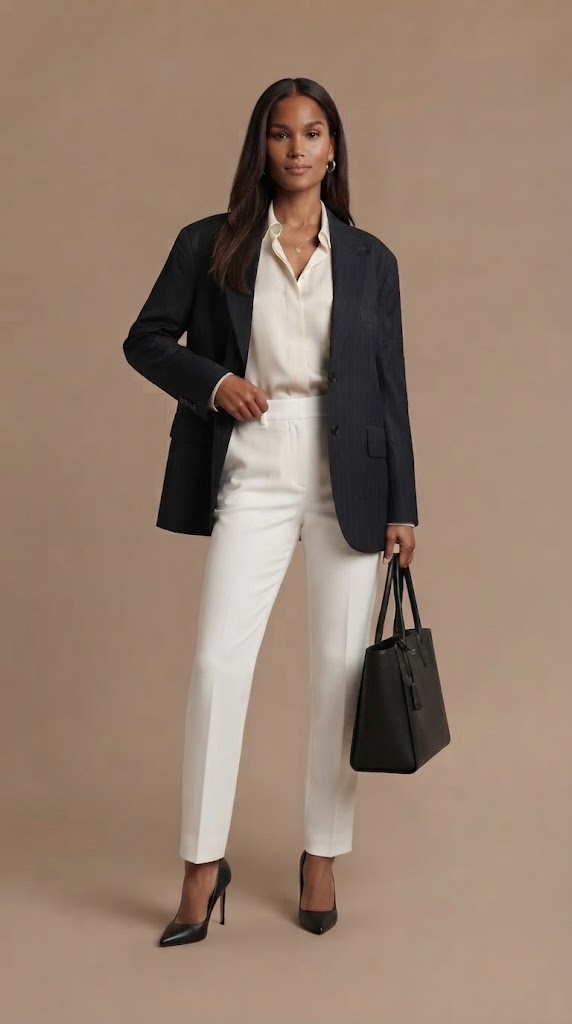 Blazer sastre azul oscuro con líneas – ANBL2610