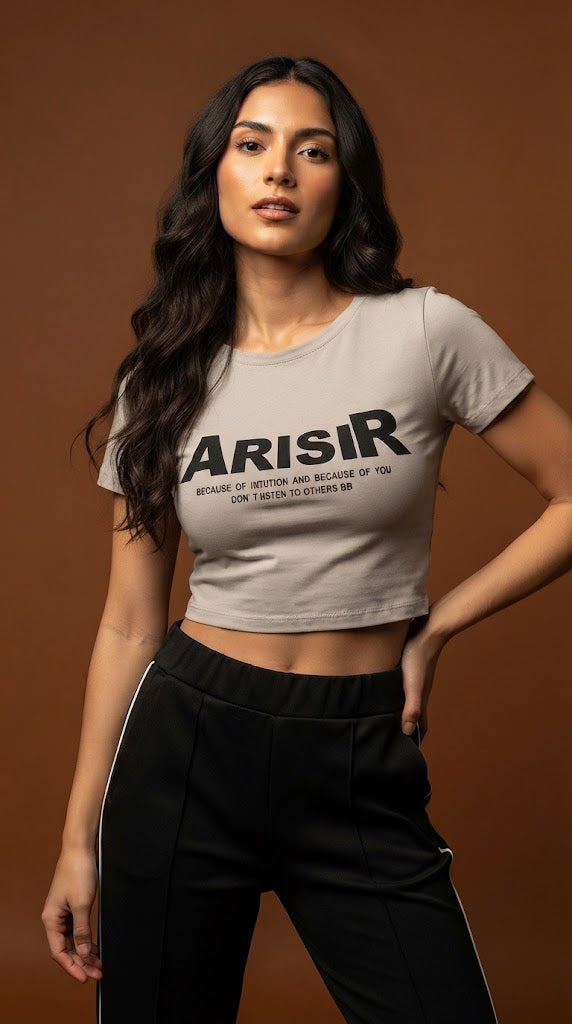 Top gris con texto / P312
