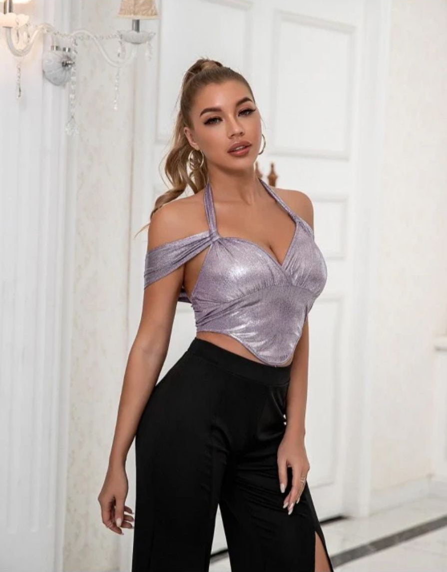 Blusa encaje gris D&M / V60 image 0