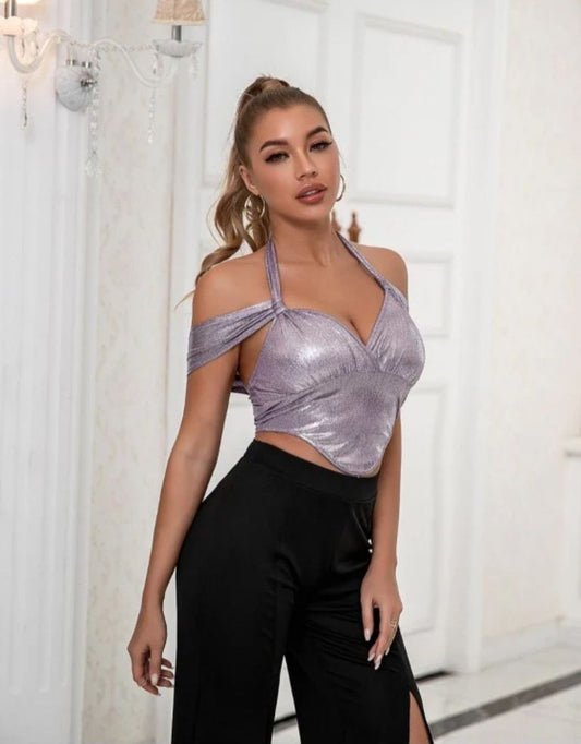 Blusa encaje gris D&M / V60 image 0