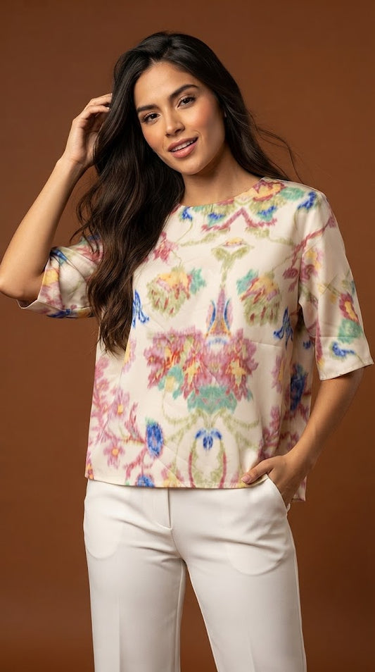 Blusa Manga Media Estampada / ANB26093