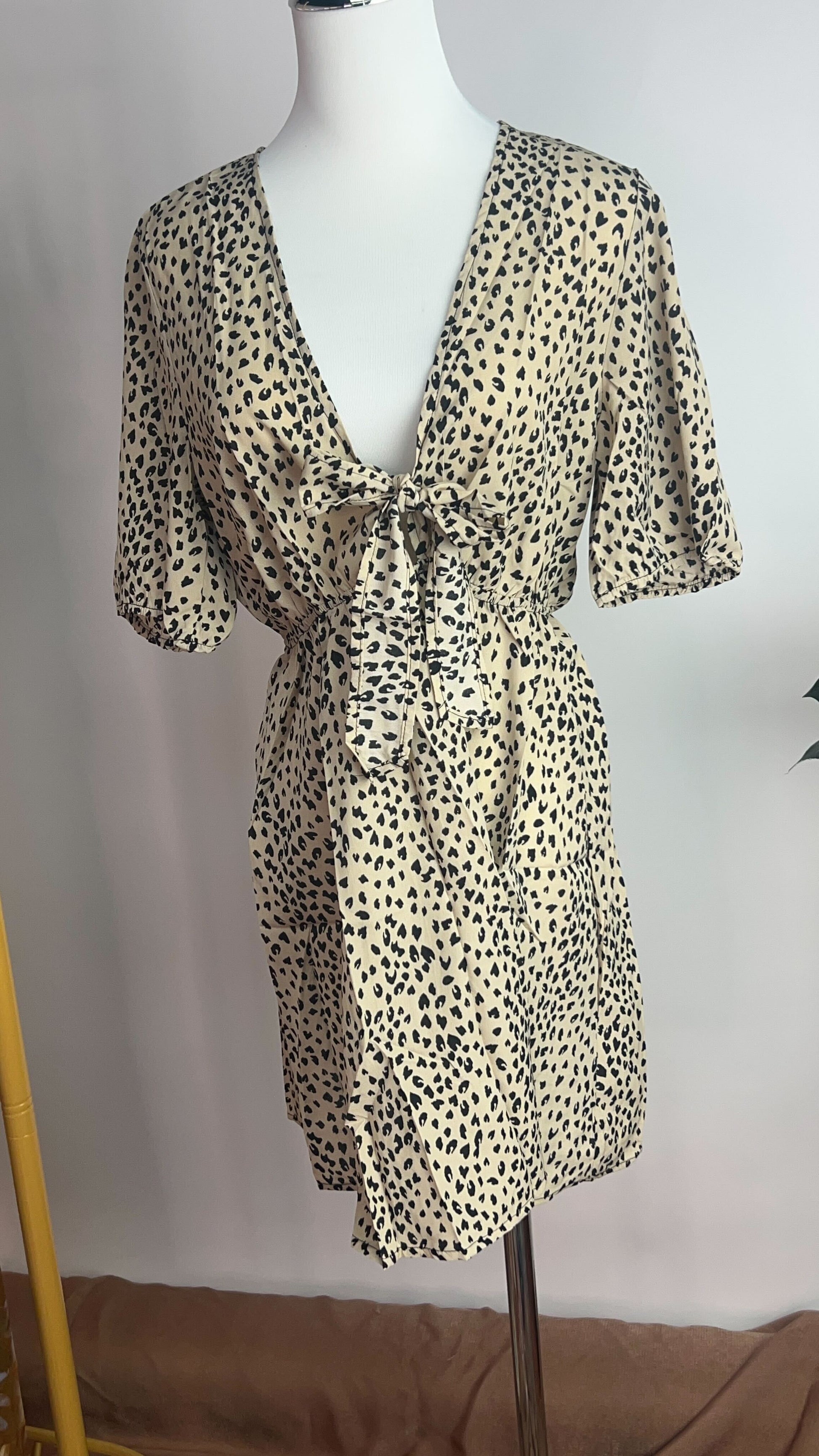 Vestido cruzado animal print beige /ANV01 image 1