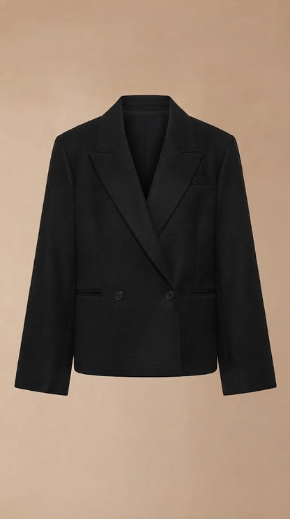 Blazer negro corte recto – ANBL2612