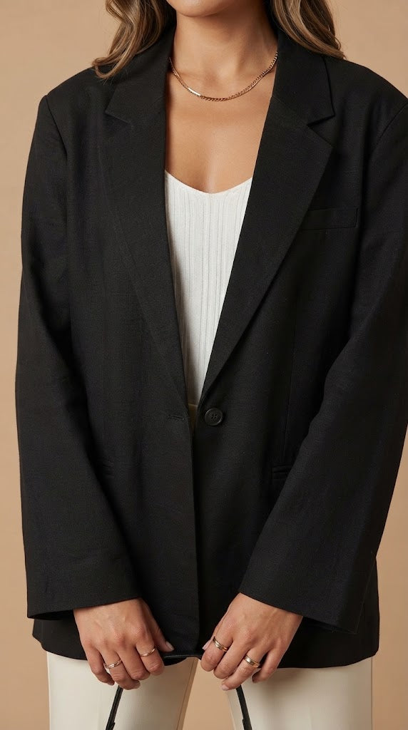 Blazer Negro Oversize Ejecutivo / ANBL2661