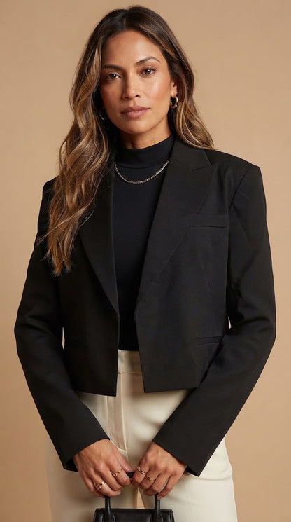 Blazer Negro Minimalista Elegante / ANBL2659