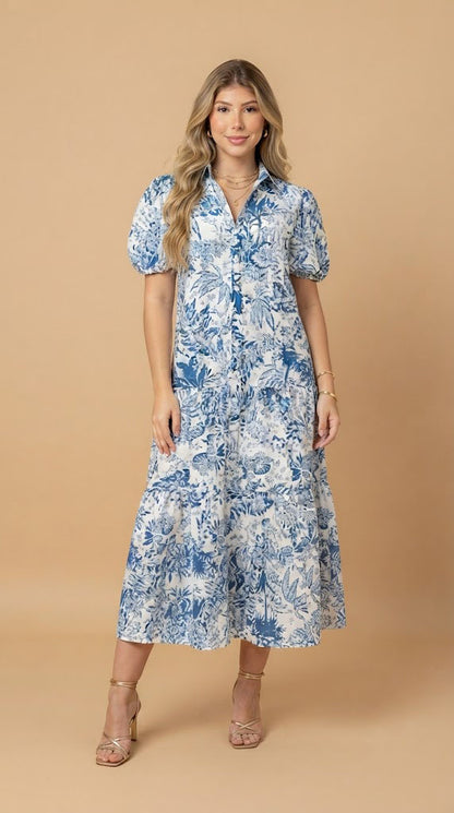 Vestido Azul Floral / SH104