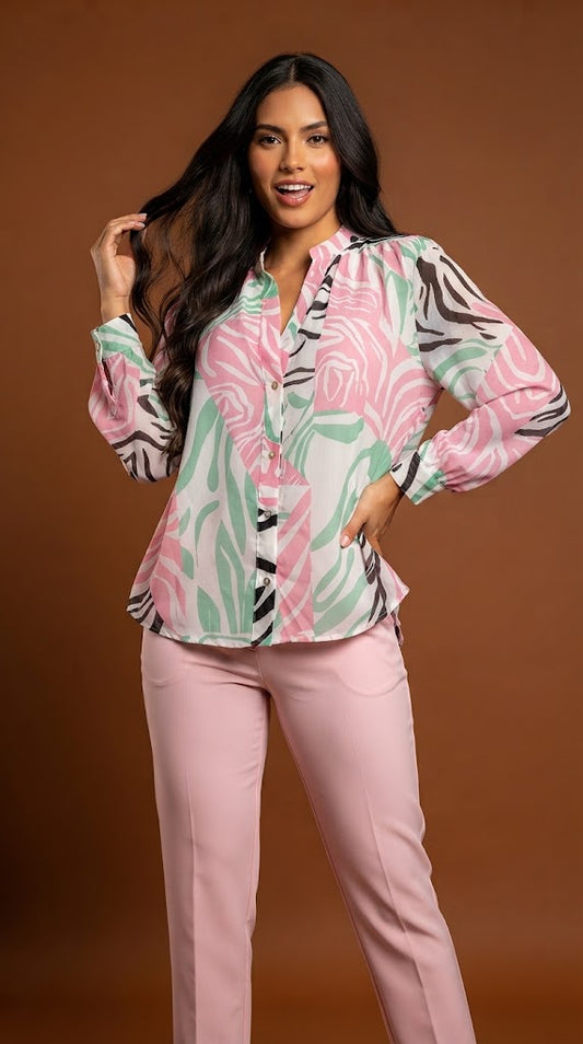Blusa Estampada Tropical / ANB26078