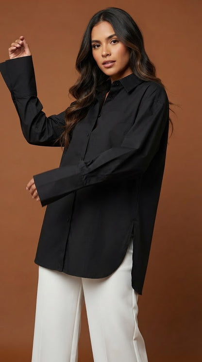Blusa negra manga larga / ANB26029