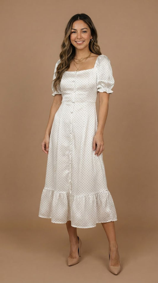 Vestido Blanco con Volantes / SH114