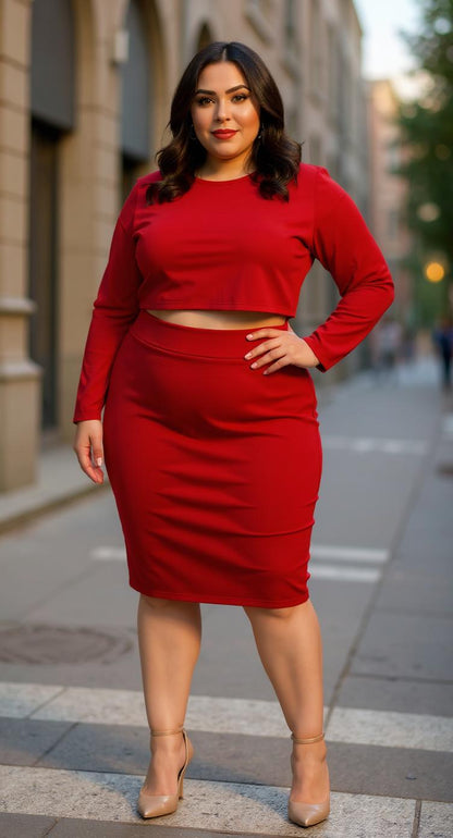 Conjunto rojo manga larga / AO38 image 0