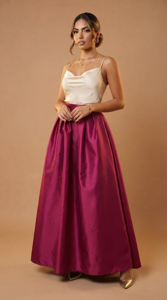 Falda maxi satinada AOMEI / AO64