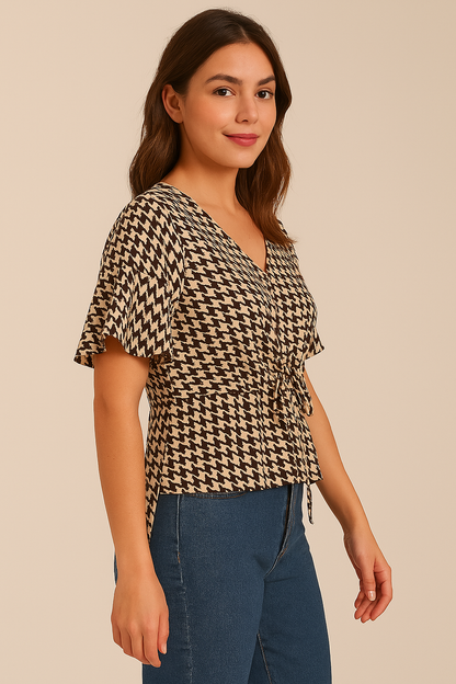 Blusa beige y negra / P122 image 2