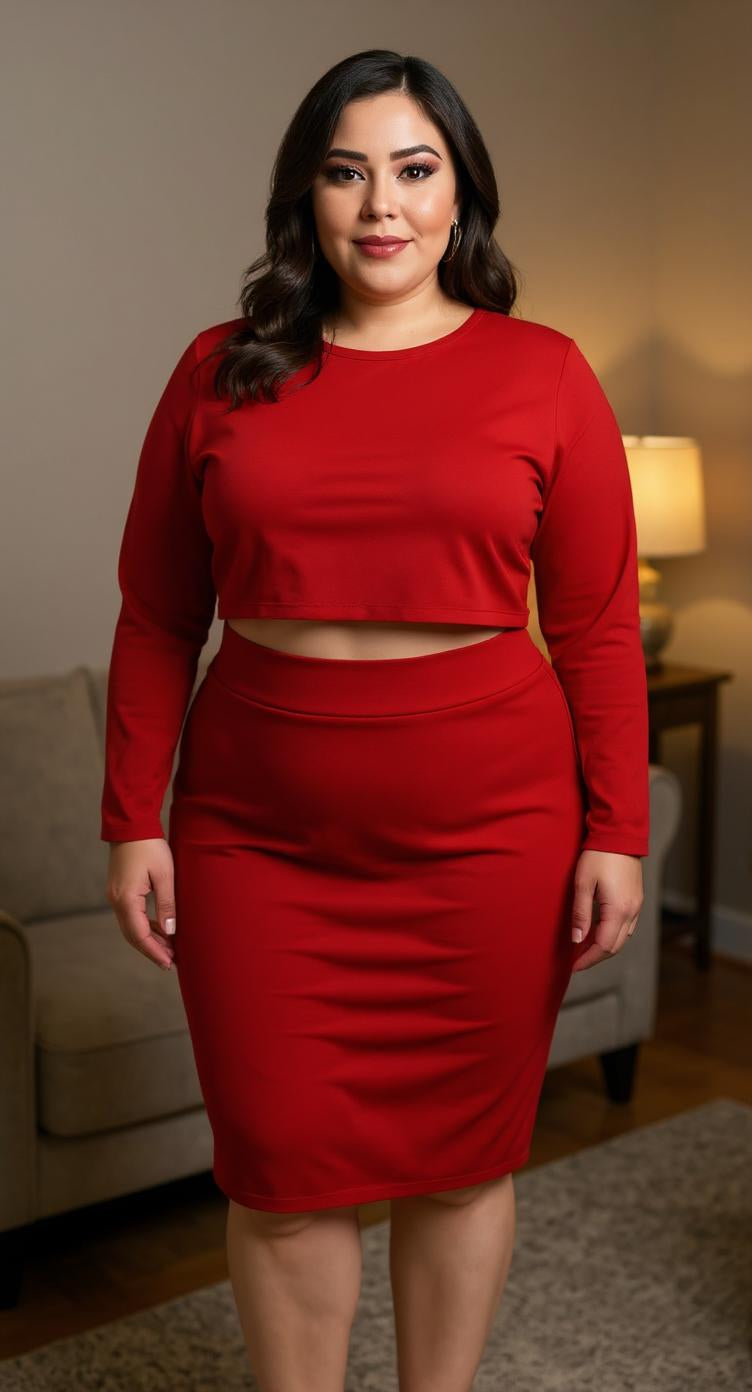 Conjunto rojo manga larga / AO38 image 1