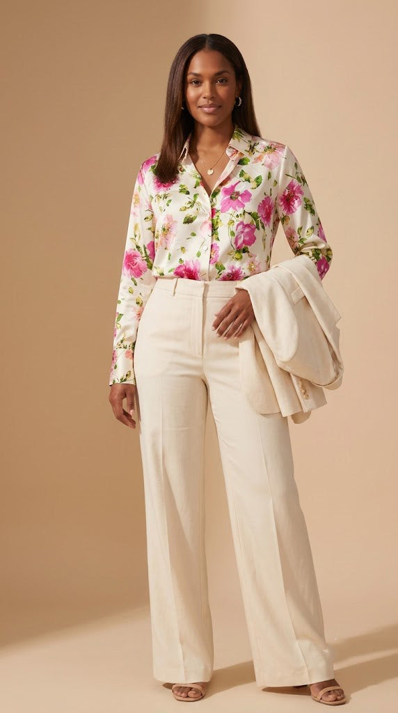 Blusa Floral de Manga Larga / ANB26044