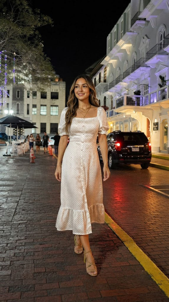 Vestido Blanco con Volantes / SH114
