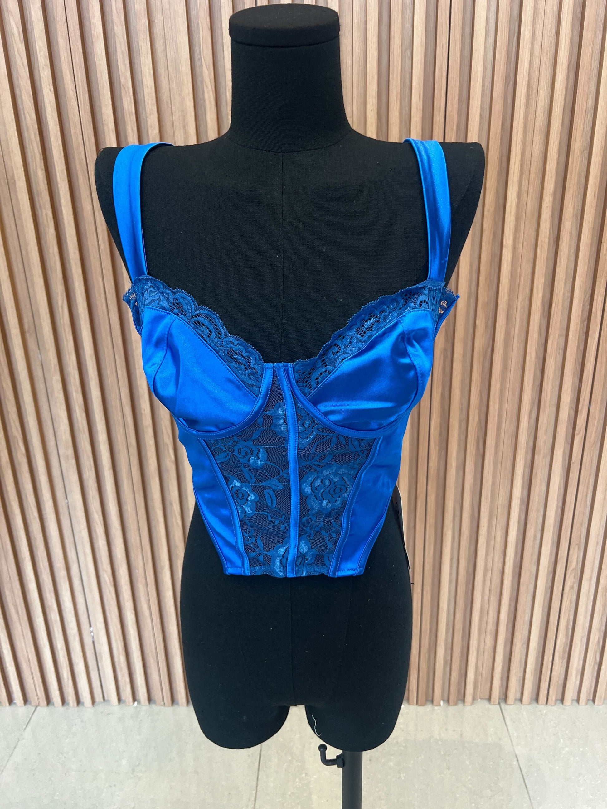 Top azul eléctrico estilo corset con varillas / V68 image 4