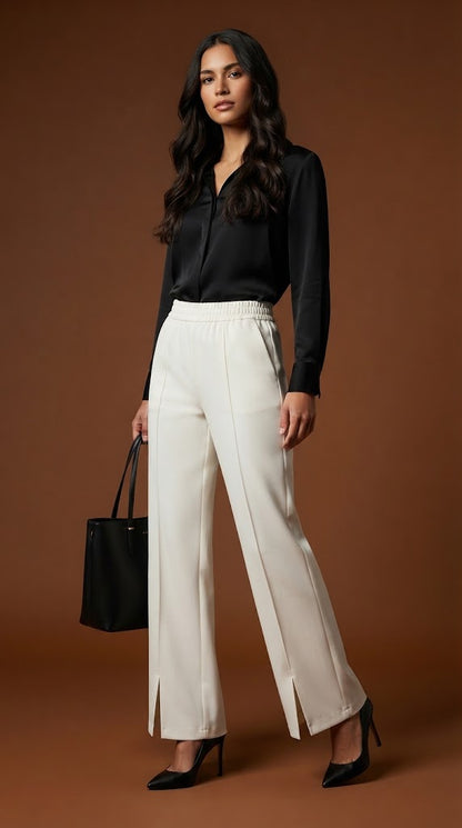 Pantalón Blanco Recto Elegante / ANE1001-64