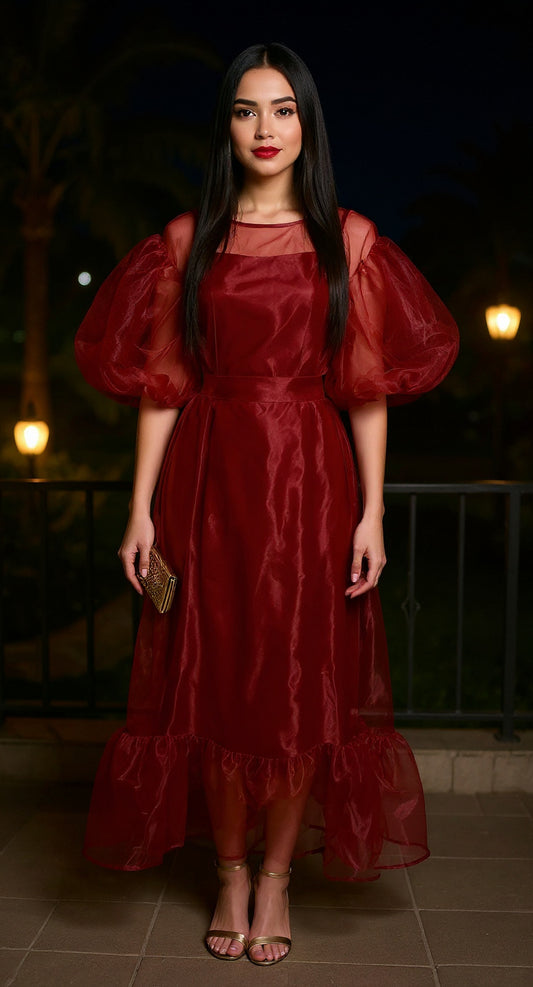 Vestido rojo satín / AO142 image 1