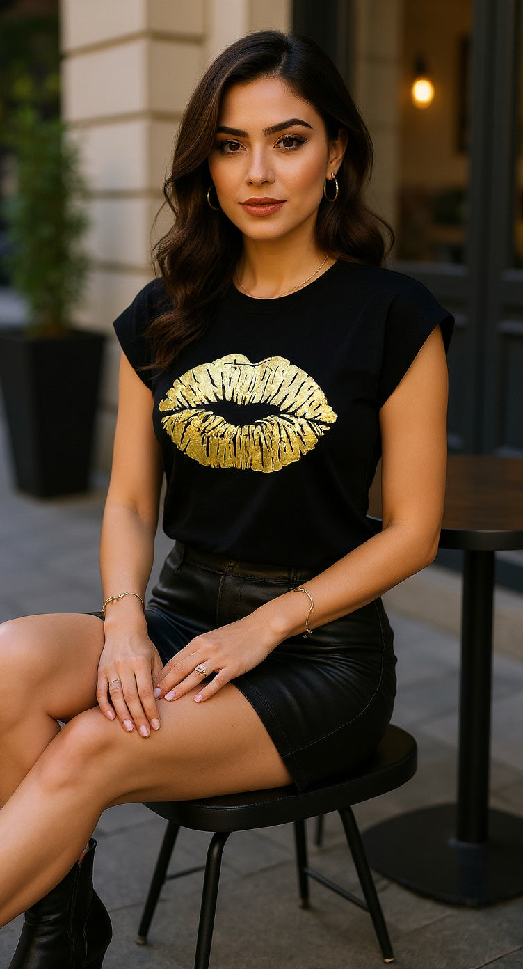 Camiseta Negra Beso/S40   3XL image 0