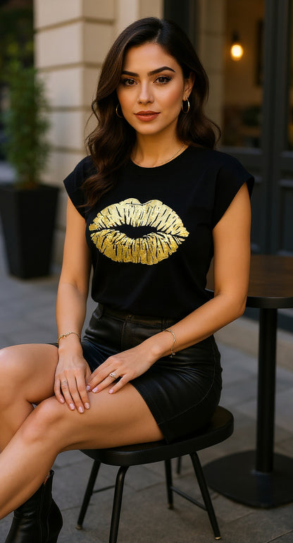 Camiseta Negra Beso/S40   3XL image 0