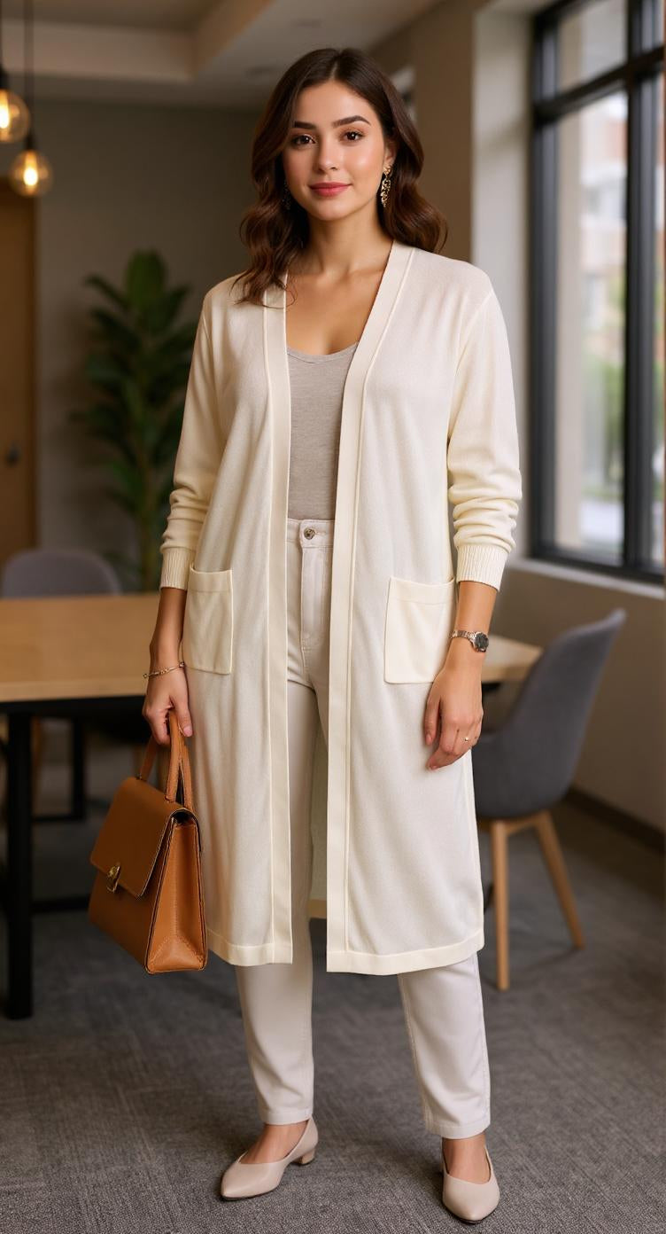 Cardigan blanco básico / P106 image 0