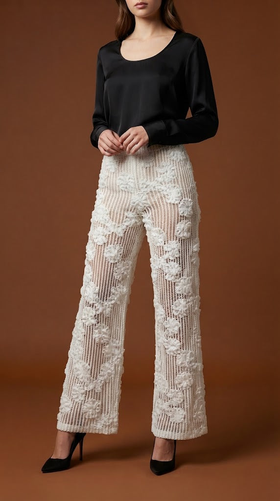 Pantalón semitransparente blanco / SH64