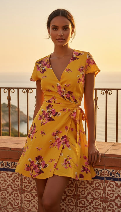 Vestido largo floreado mostaza /ANV11 image 0