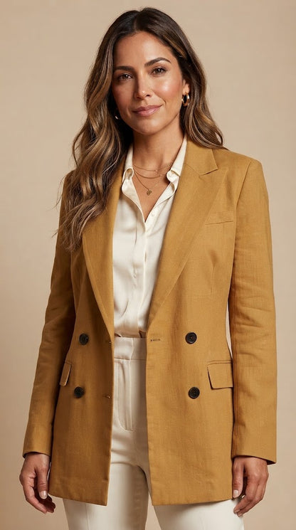 Blazer Camel Elegante Moderno / ANBL2634