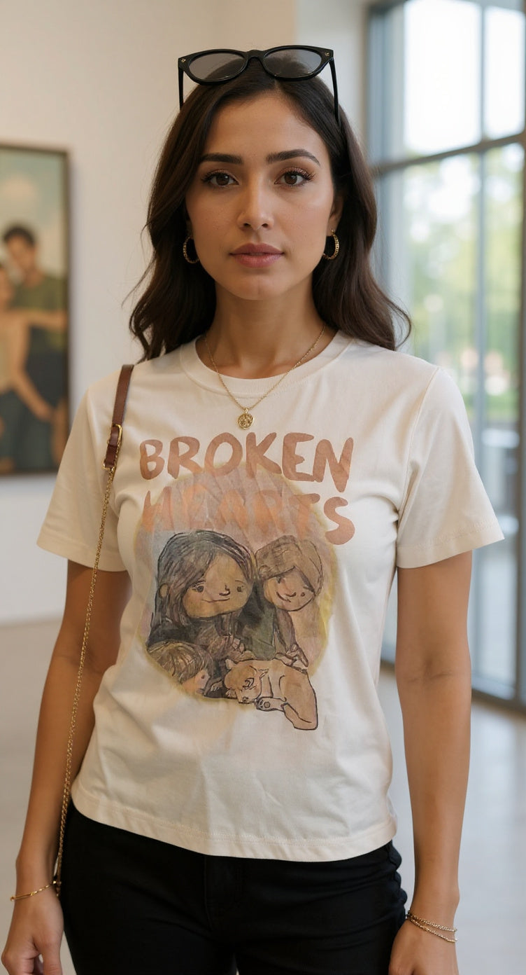 Camiseta beige “Broken” / P379 image 1