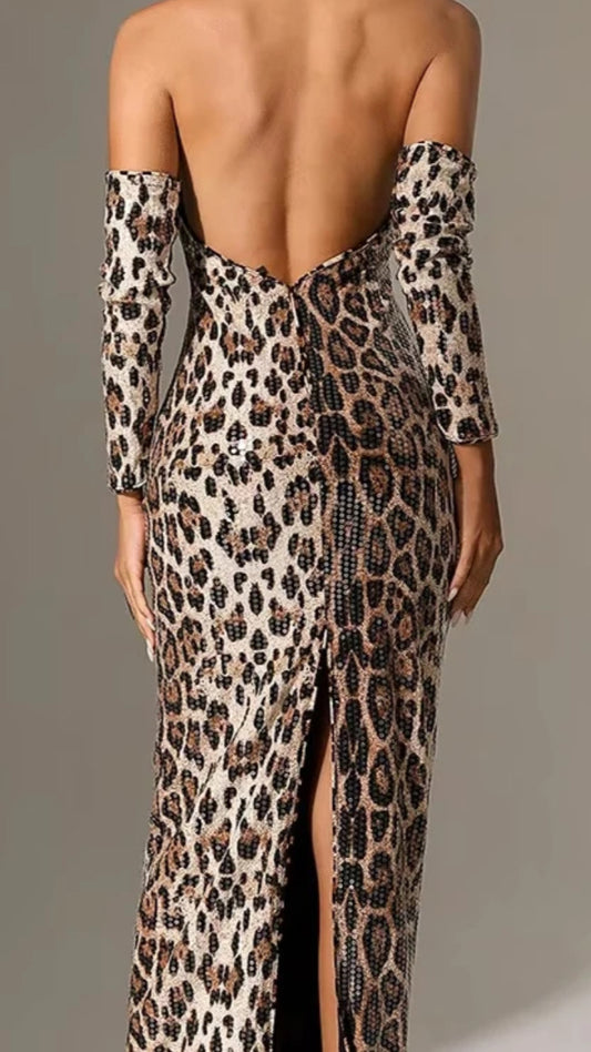 Vestido Animal Print con Cuello Halter / V308 image 1