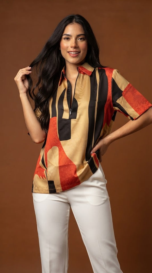 Blusa Estampada Geométrica / ANB26077