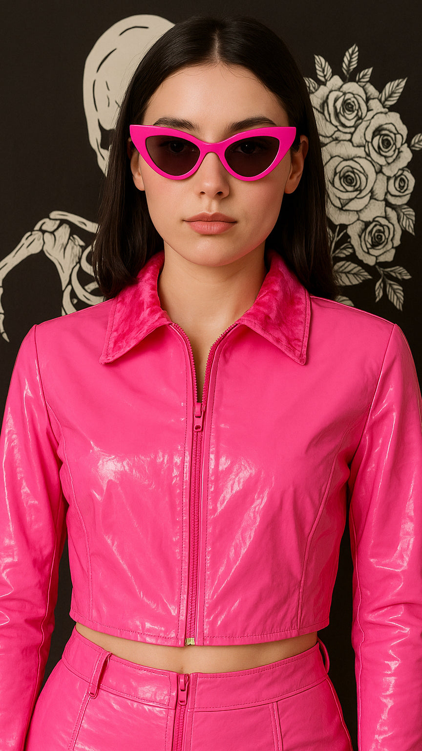 Chaqueta corta vinilo fucsia / V28 image 0