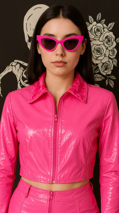 Chaqueta corta vinilo fucsia / V28 image 0