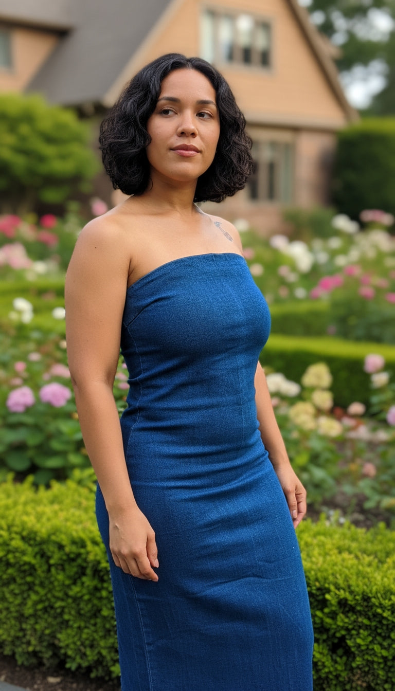 Vestido tubo azul marino /ANV14 image 1