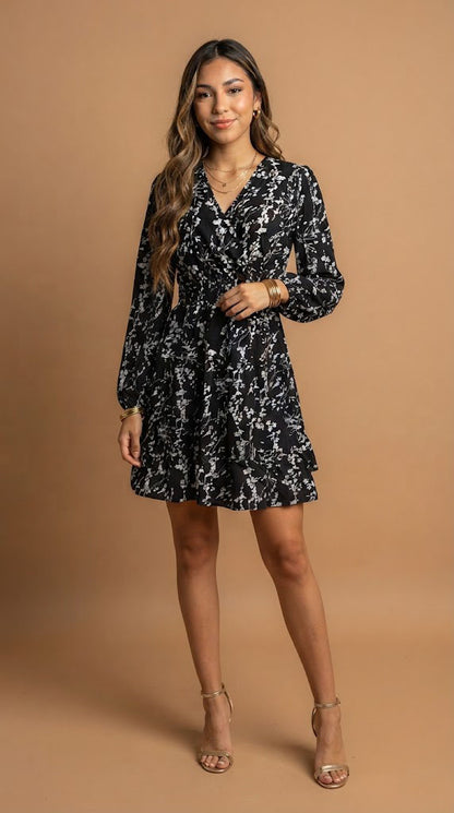 Vestido Negro Floral / SH106