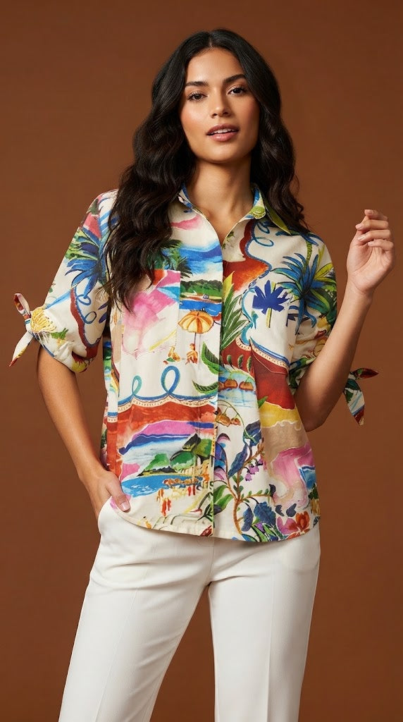 Blusa multicolor artística / ANB26006