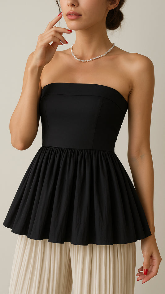 Top con volantes negro D&M / V2 image 0