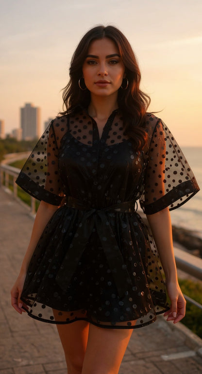 Kimono negro transparente/ AO140 image 2